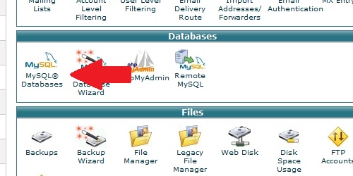 Open the MySQL Databases page within cPanel.