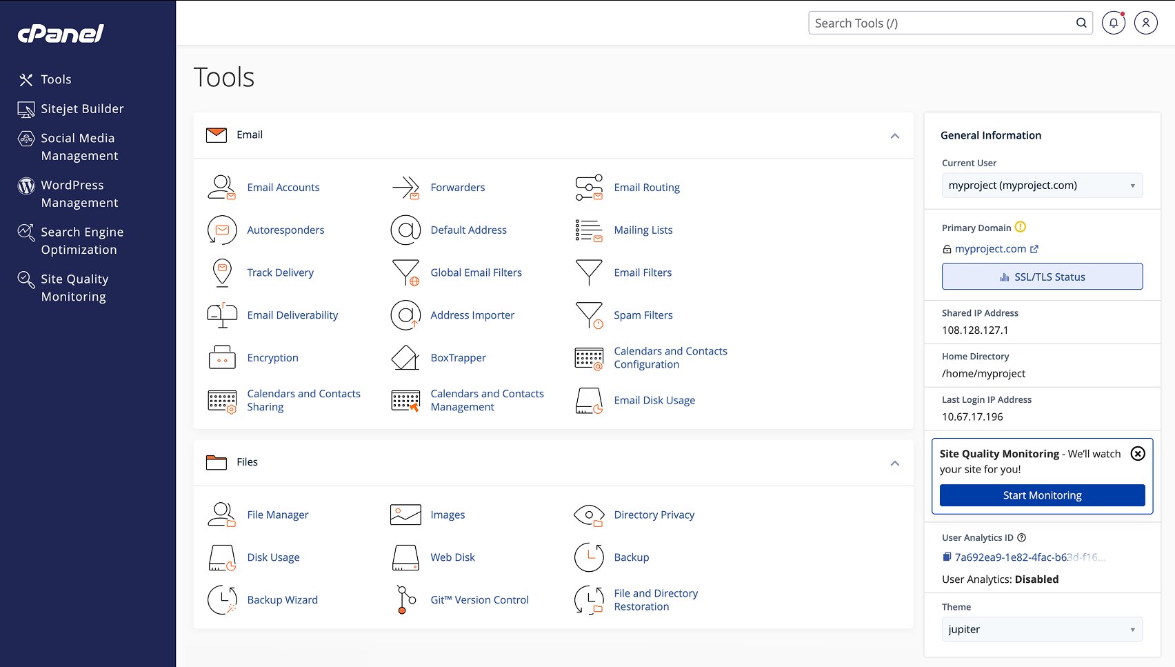 cPanel interface screenshot